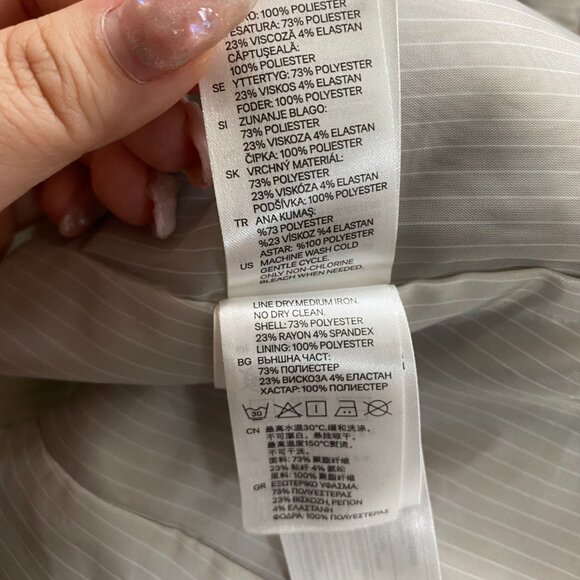 H&M Beige Blazer with Striped Lining Size 2 - Picture 9 of 10